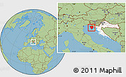 Savanna Style Location Map of Istra, highlighted country