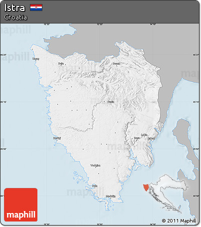 Gray Map of Istra, single color outside