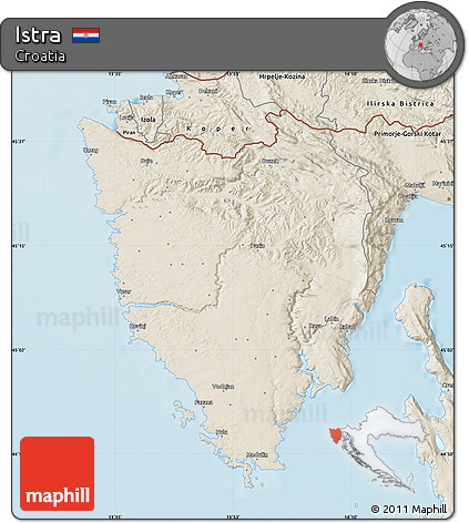 Shaded Relief Map of Istra