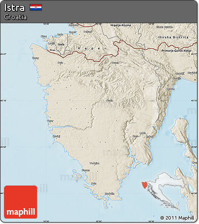 Shaded Relief Map of Istra