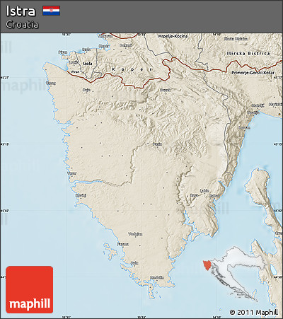 Shaded Relief Map of Istra