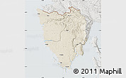 Shaded Relief Map of Istra, lighten, semi-desaturated