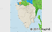 Shaded Relief Map of Istra, political outside