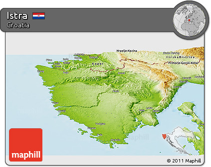 Physical Panoramic Map of Istra