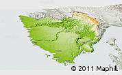 Physical Panoramic Map of Istra, lighten, semi-desaturated