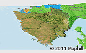 Satellite Panoramic Map of Istra, political outside