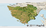 Satellite Panoramic Map of Istra, shaded relief outside