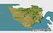 Satellite Panoramic Map of Istra, single color outside