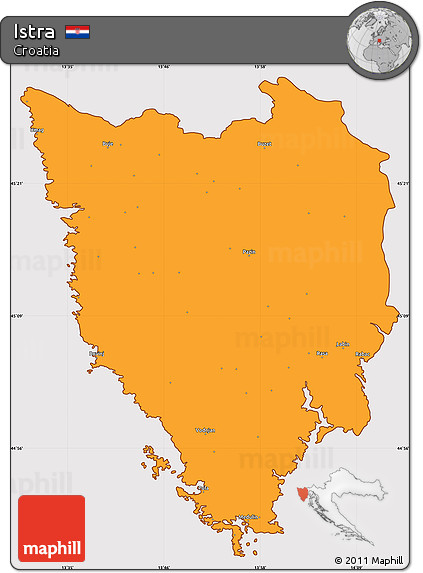 Political Simple Map of Istra, cropped outside