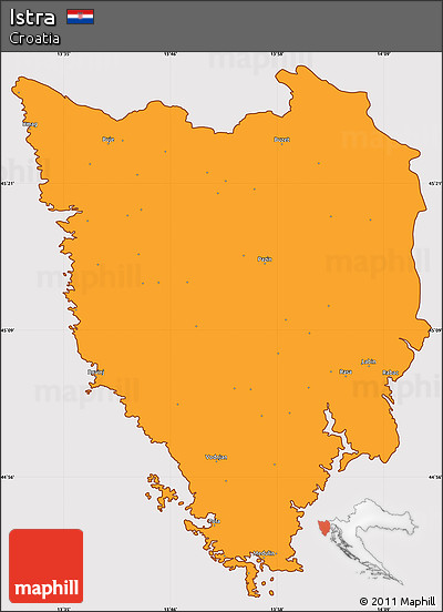 Political Simple Map of Istra, cropped outside