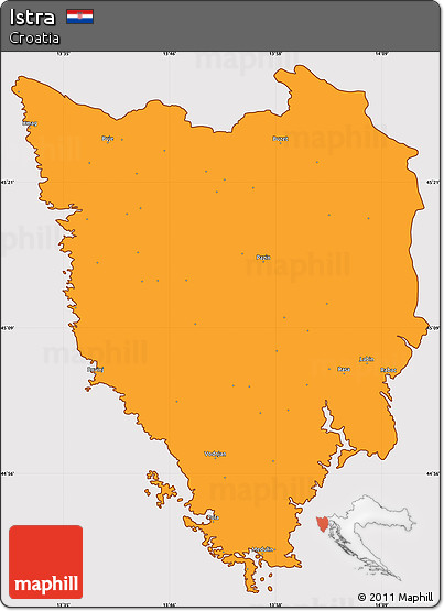 Political Simple Map of Istra, cropped outside
