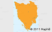 Political Simple Map of Istra, single color outside