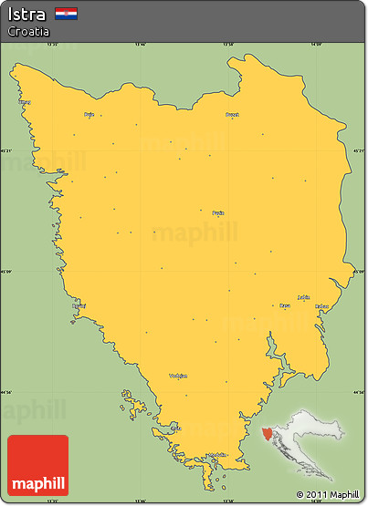 Savanna Style Simple Map of Istra, cropped outside