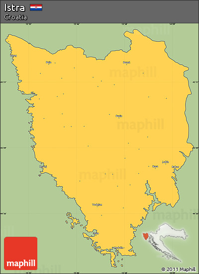 Savanna Style Simple Map of Istra, cropped outside