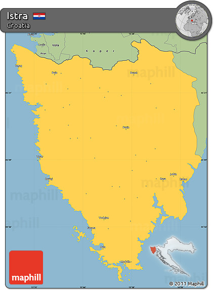 Savanna Style Simple Map of Istra
