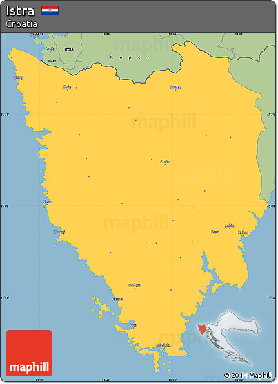 Savanna Style Simple Map of Istra