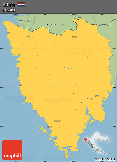 Savanna Style Simple Map of Istra