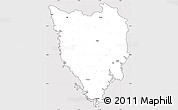 Silver Style Simple Map of Istra, cropped outside