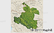 Satellite 3D Map of Karlovac, shaded relief outside