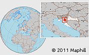 Gray Location Map of Karlovac, highlighted country
