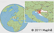 Savanna Style Location Map of Karlovac, highlighted country