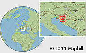 Savanna Style Location Map of Karlovac