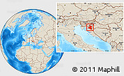 Shaded Relief Location Map of Karlovac