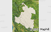 Shaded Relief Map of Karlovac, satellite outside