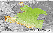 Physical Panoramic Map of Karlovac, desaturated