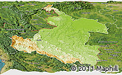 Physical Panoramic Map of Karlovac, satellite outside