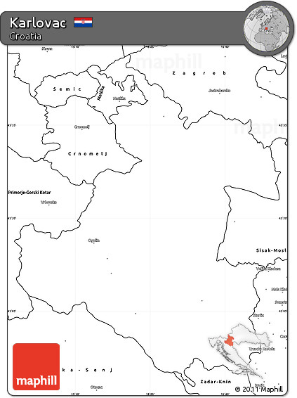 Blank Simple Map of Karlovac