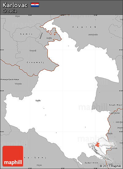 Gray Simple Map of Karlovac