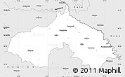 Silver Style Simple Map of Koprivnica-Krizevci