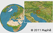 Satellite Location Map of Krapina-Zagorje