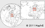 Blank Location Map of Croatia, within the entire continent