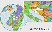 Blank Location Map of Croatia, political outside