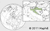 Savanna Style Location Map of Croatia, blank outside