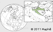 Savanna Style Location Map of Croatia, blank outside