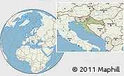 Savanna Style Location Map of Croatia, lighten, land only