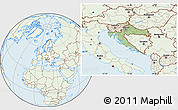 Savanna Style Location Map of Croatia, lighten