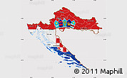 Flag Map of Croatia, flag centered
