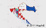 Flag Map of Croatia, flag aligned to the middle