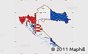 Flag Map of Croatia, flag rotated