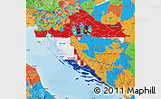 Flag Map of Croatia, political outside