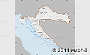 Gray Map of Croatia, single color outside