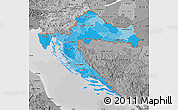 Political Shades Map of Croatia, desaturated