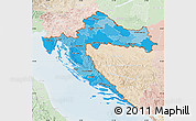 Political Shades Map of Croatia, lighten