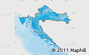 Political Shades Map of Croatia, single color outside