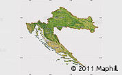 Satellite Map of Croatia, cropped outside