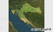 Satellite Map of Croatia, darken